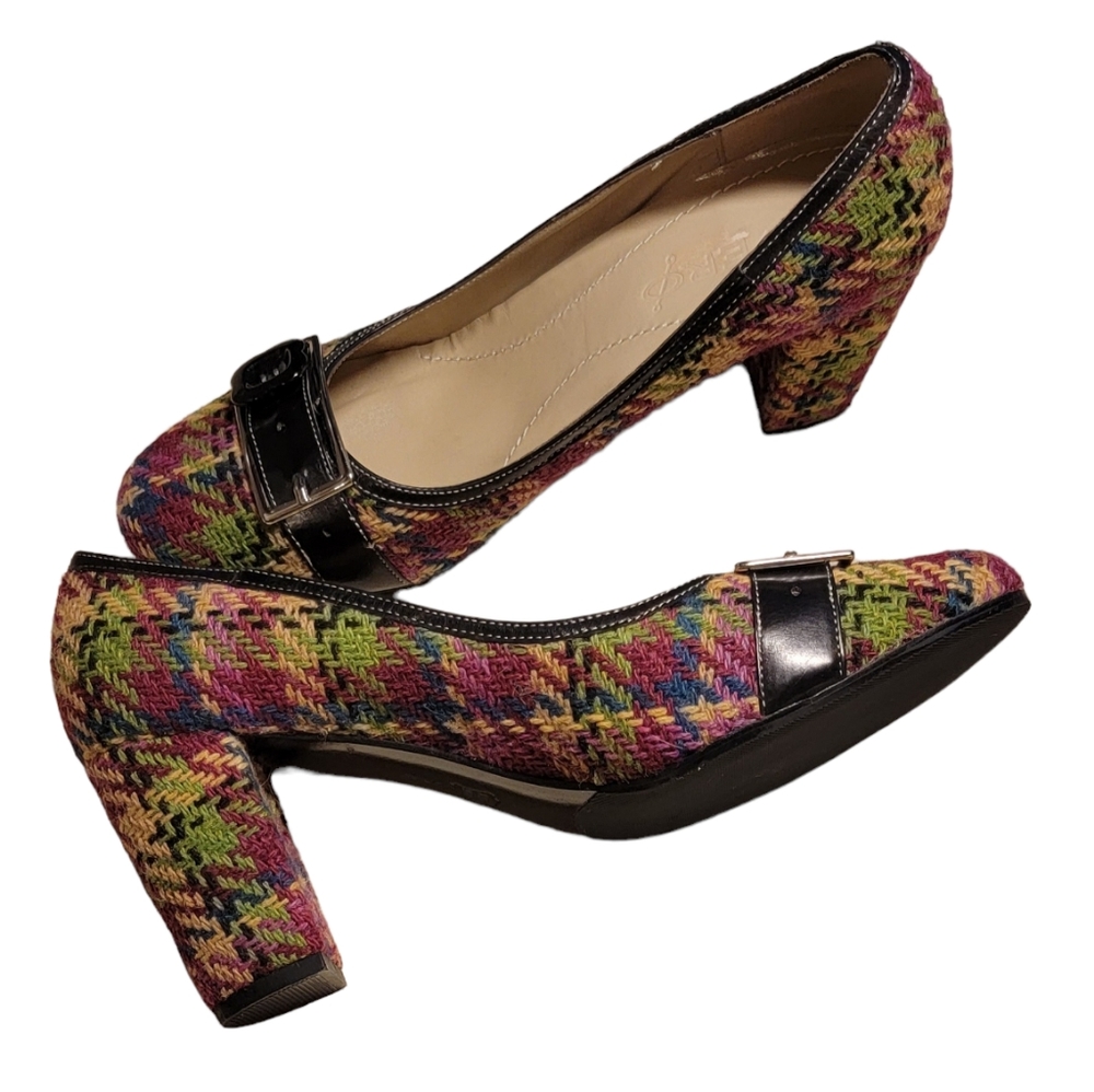♡ NWOT Vero Cuoio Designer Plaid▪︎ Tweed Shoes Size 9